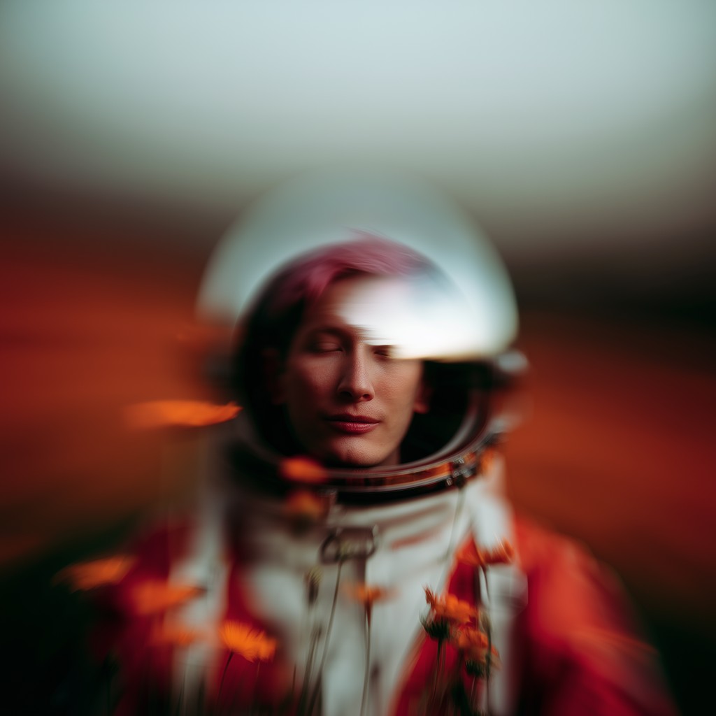 softreboot — cosmonaut walking through fading memories